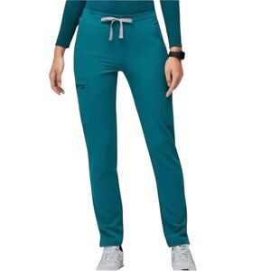 Figs Drawstring High Waist ‘Yola’ Skinny Scrub Pants in Teal Size XS